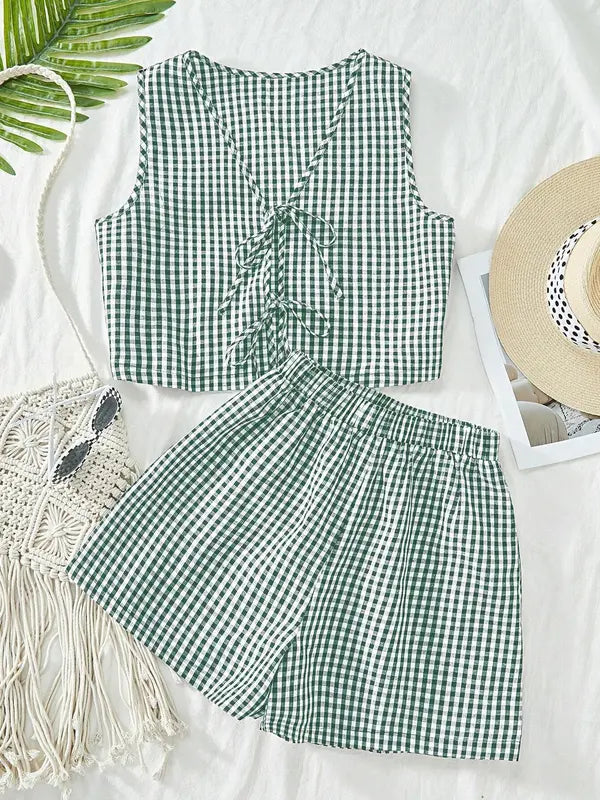 Women's Stylish Tank Top and Shorts Outfit Set