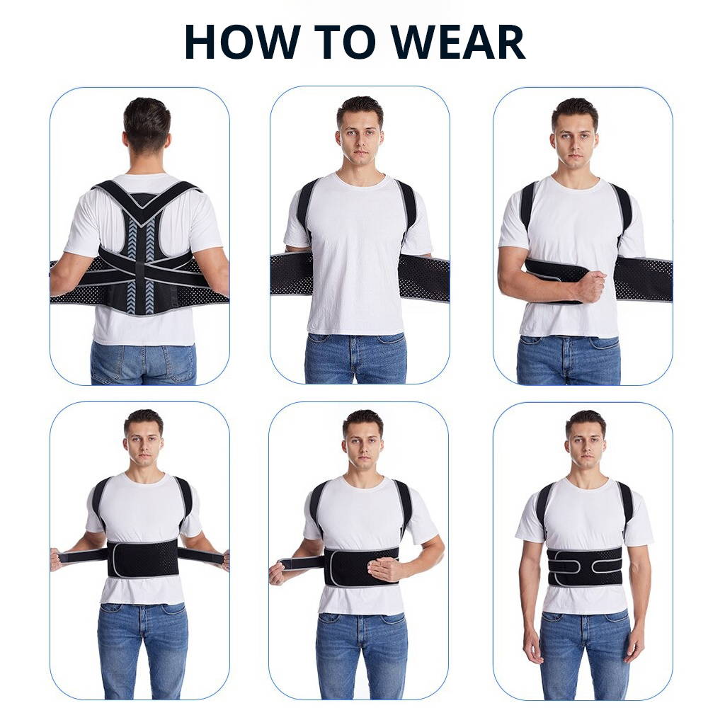 Posture Back Brace Posture Corrector With Shoulder Harness Provides Support for Better Posture