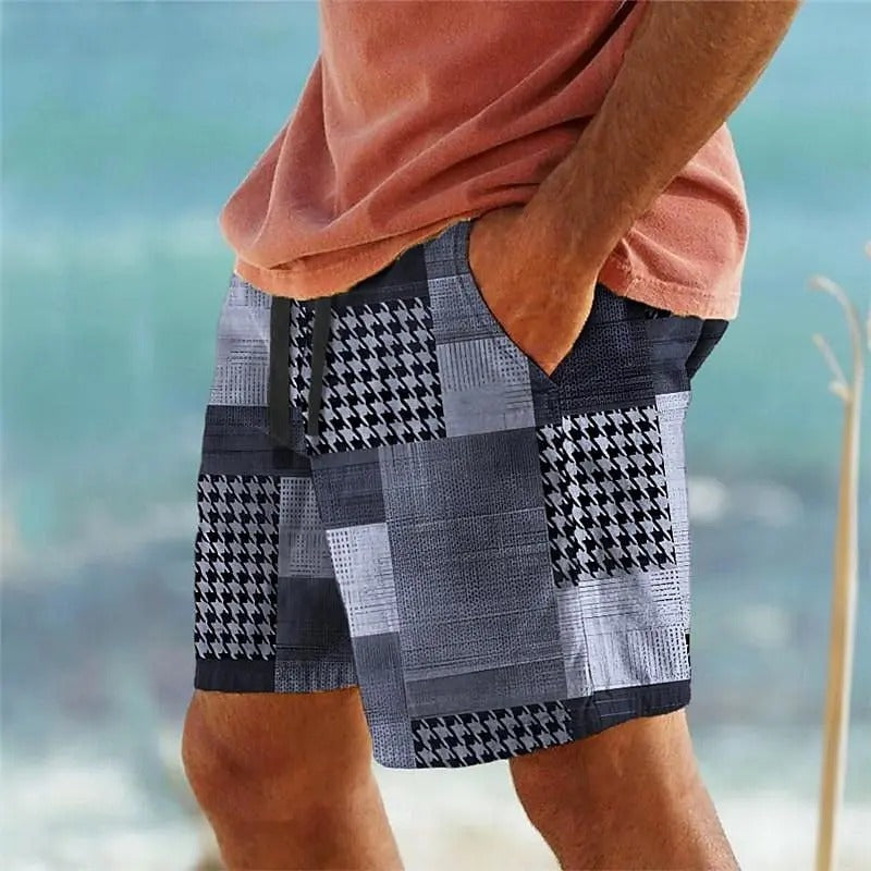 Vintage Patchwork Shorts with Fun Chicken Design
