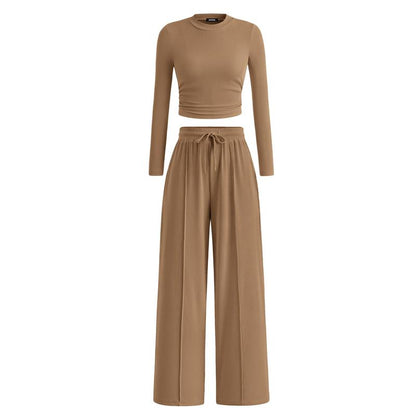 Soft Knit Long Sleeve Crop Top and Legging Set