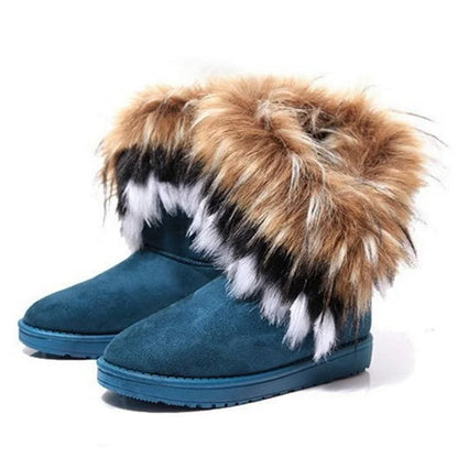 Weiche Warme Kunstpelz-Stiefeletten für Damen