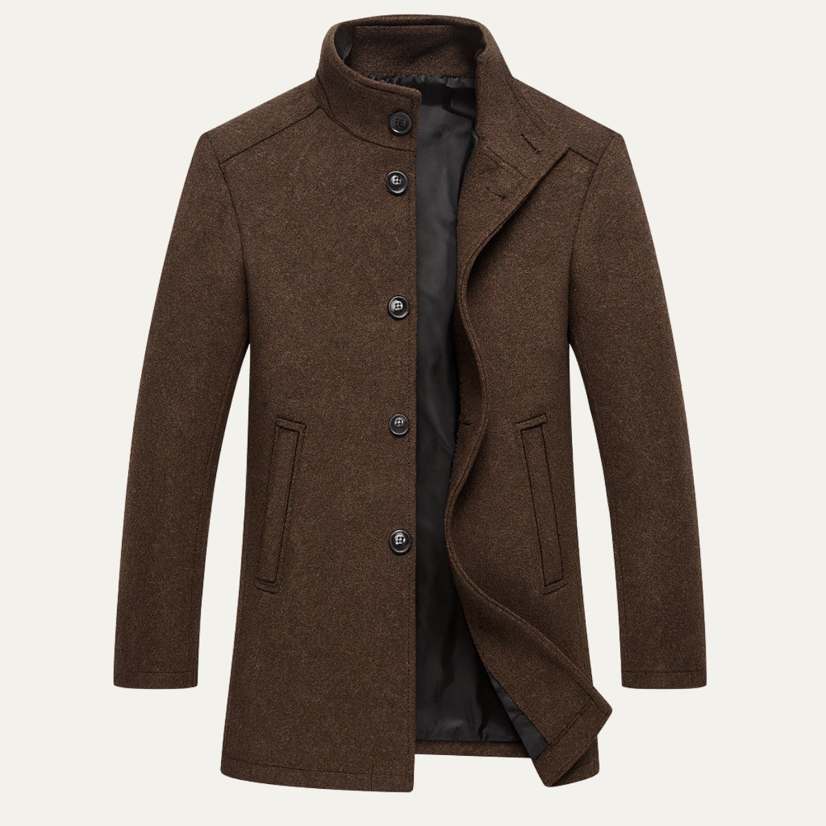 Thermal Mens Wool Coat with Insulated Lining - OutfitLondon