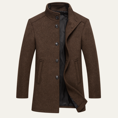 Thermal Mens Wool Coat with Insulated Lining - OutfitLondon