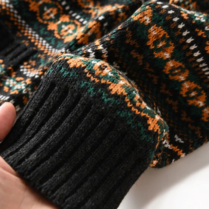 Classic Mens Nordic Print Button Cardigan Sweater
