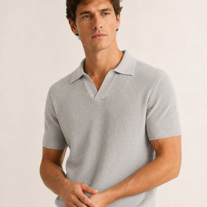 Men's Breathable Linen Blend Polo Shirt