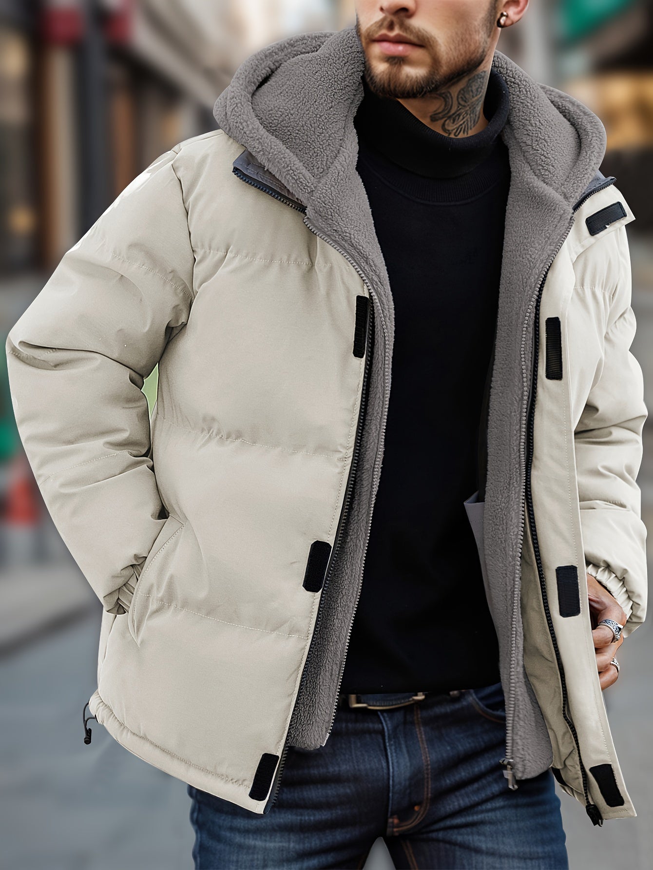 Warm Insulated Mens Puffer Coat