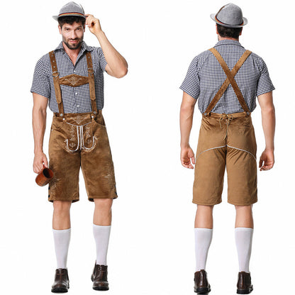 Men's Classic Leather Strap Traditional Costume Pants