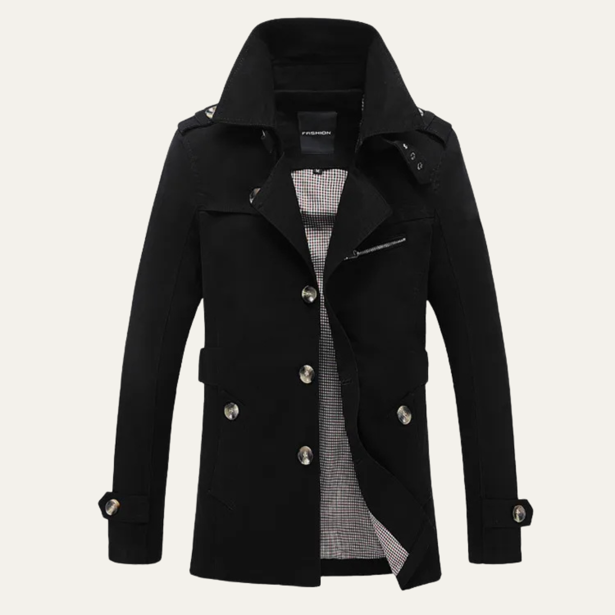 Timeless Mens Double Breasted Long Coat