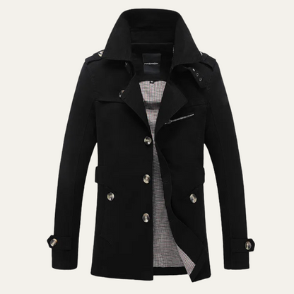 Timeless Mens Double Breasted Long Coat