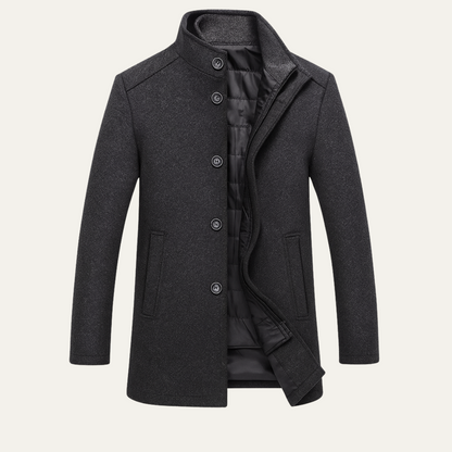 Thermal Mens Wool Coat with Insulated Lining