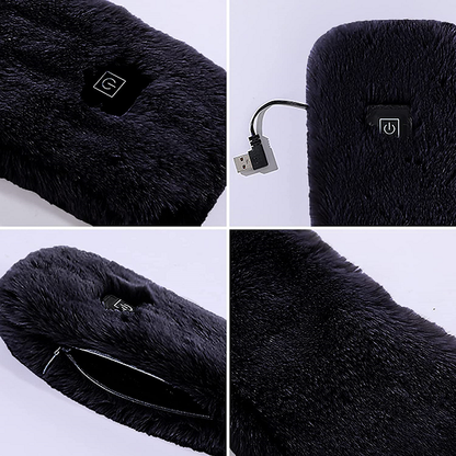 Electric USB Rechargeable Heated Faux Fur Scarf