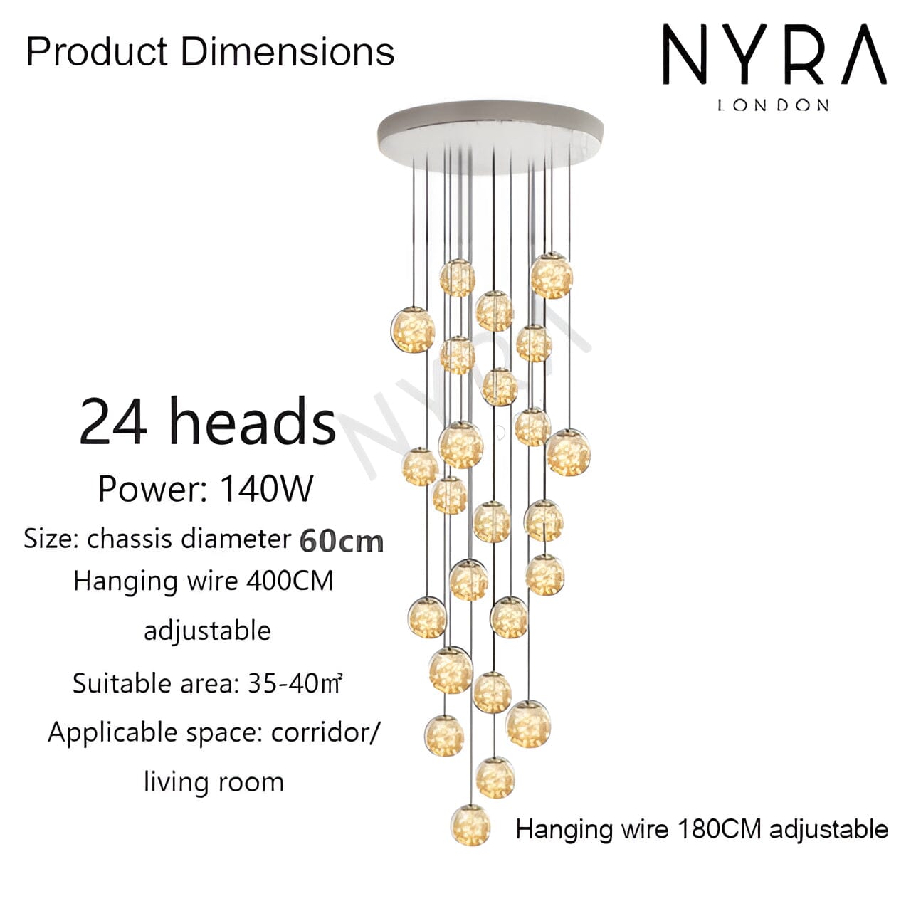 Luxury Round Crystal Stair Light Fixture