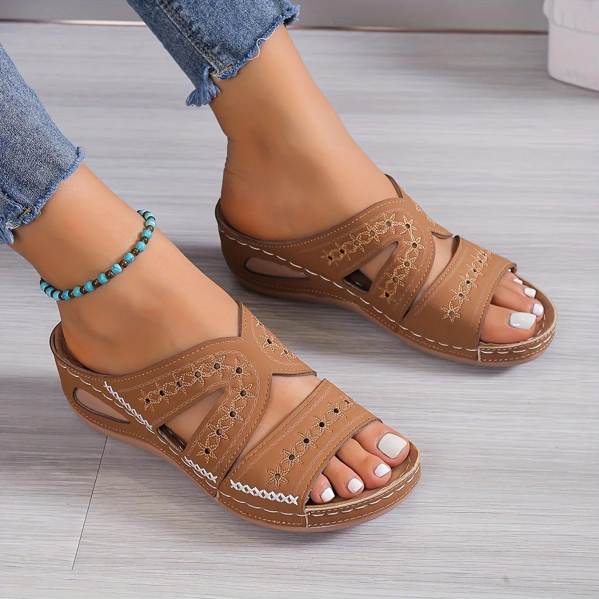 Comfortable Summer Open Toe Wedge Sandals