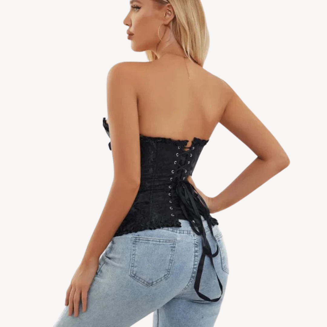 Ladies' Silk Tie Front Bustier Top