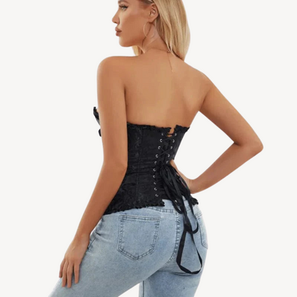 Ladies' Silk Tie Front Bustier Top
