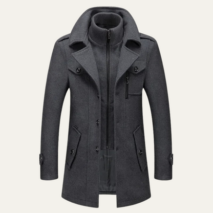 Classic Men's Warm Wool Winter Overcoat