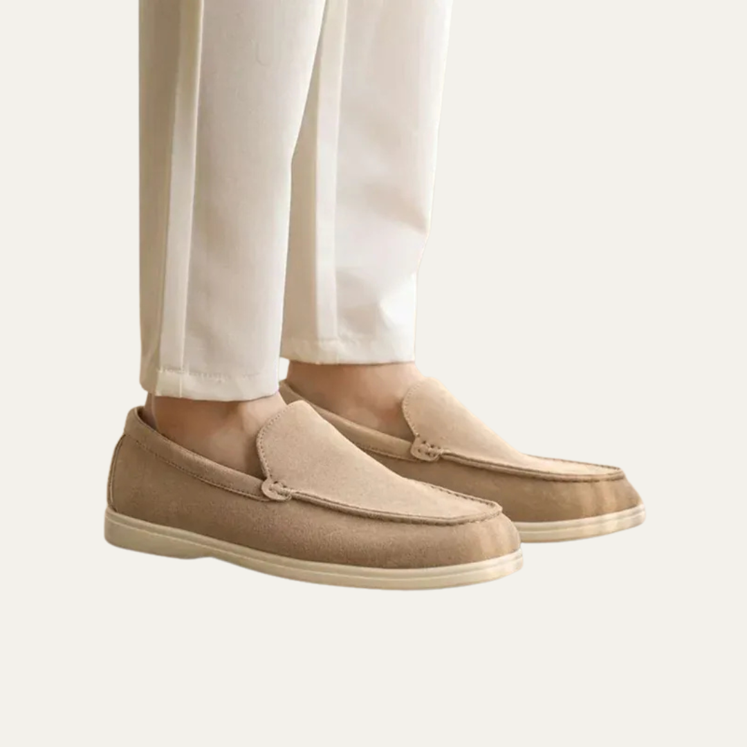 Men's Simple Leather Slip On Loafers Shoes