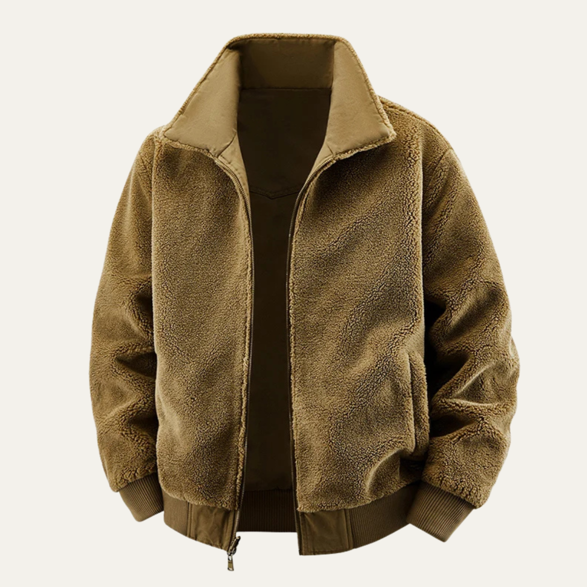 Warm Reversible Men's Fleece Bomber Jacket