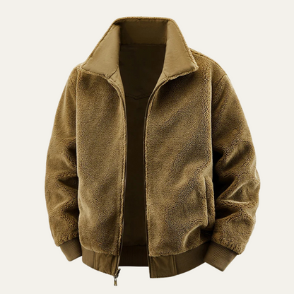 Warm Reversible Men's Fleece Bomber Jacket