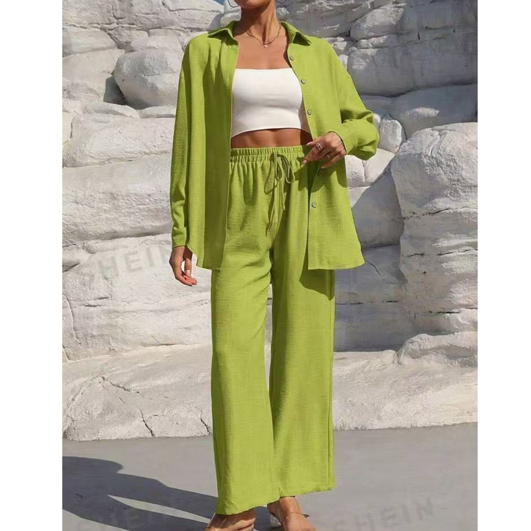 Soft Cotton Long Sleeve Top and Pant Set