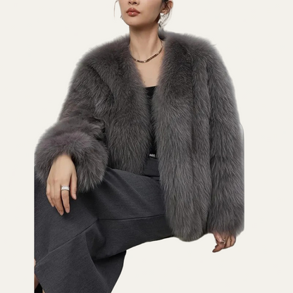 Short Faux Fur Waist Jacket