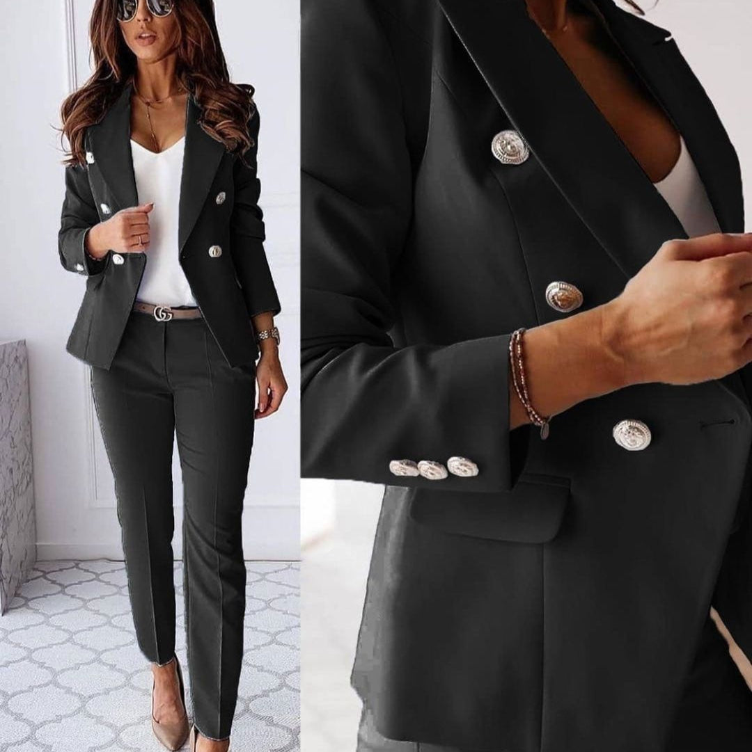 Classic Two Piece Suit Jacket and Pants Set