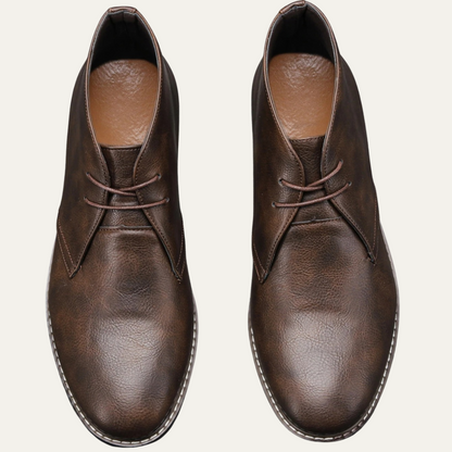 Rustic Men's Classic Brown Leather Ankle Boots