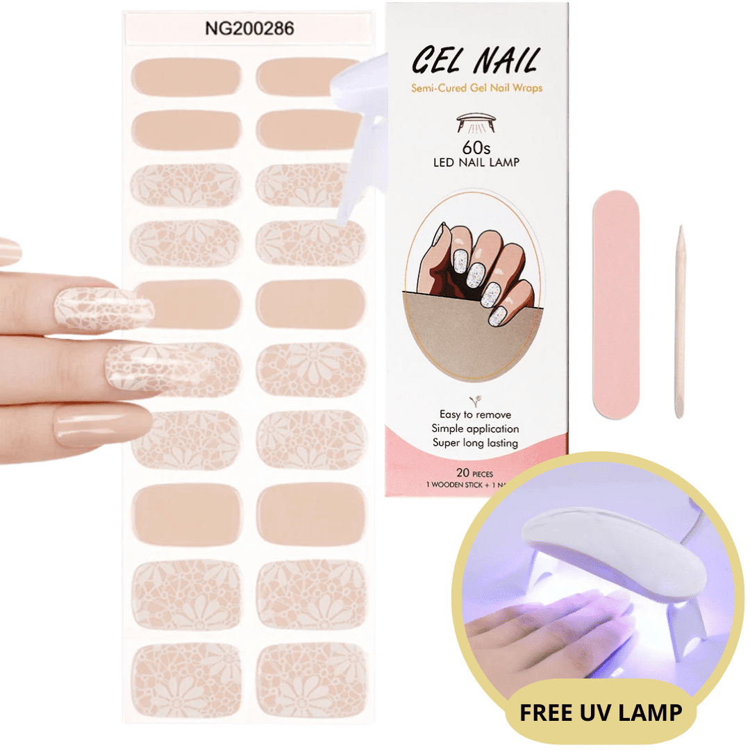 Nail Art Sticker Kit with LED Light