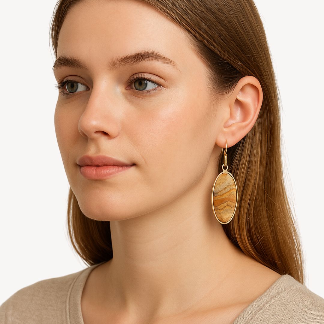 Sparkling Stone Dangle Earrings - OutfitLondon
