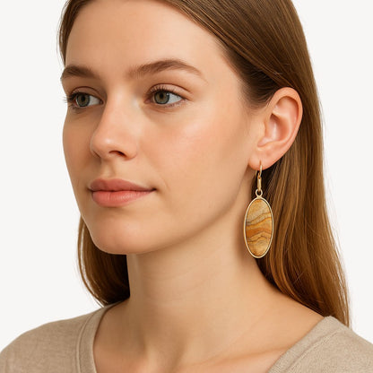 Sparkling Stone Dangle Earrings - OutfitLondon