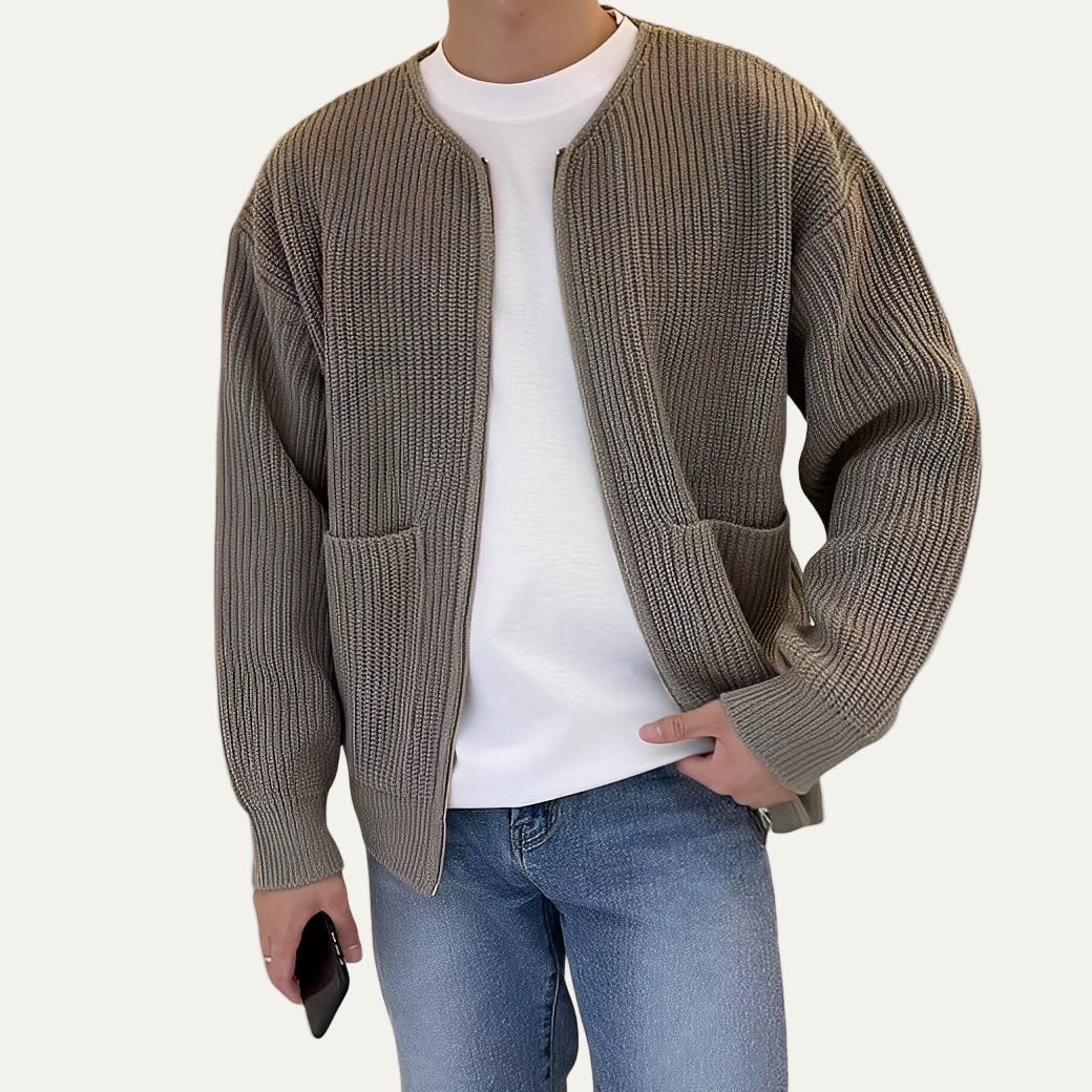 Men's Large Quilted Puffer Zipper Bomber Jacket