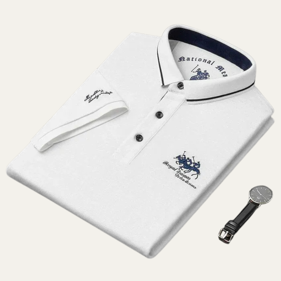 Sporty Polo Shirt for Men with Colorful Detailing