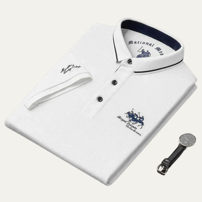 Sporty Polo Shirt for Men with Colorful Detailing