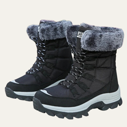 Warm Waterproof Snow Boot with Faux Fur Trim