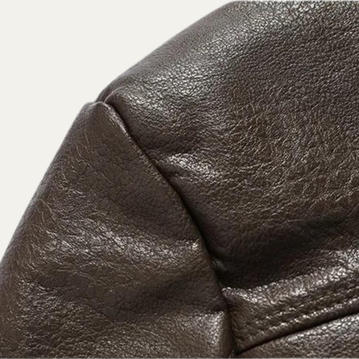 Warm Vintage Fleece Lined Leather Mens Coat