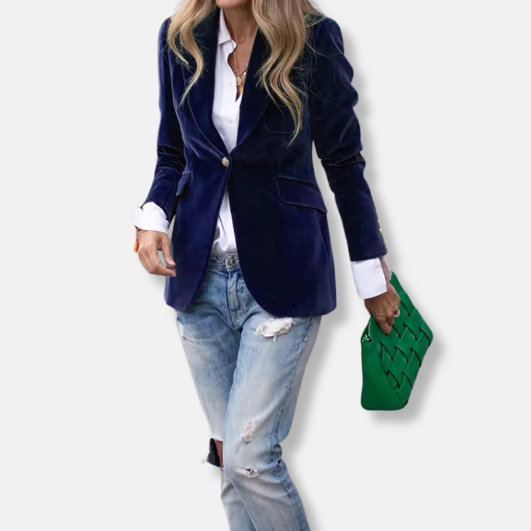 Classic Fit Blazer with Gold Buttons