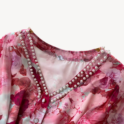 Ladies Pretty Floral Floor Length Dress