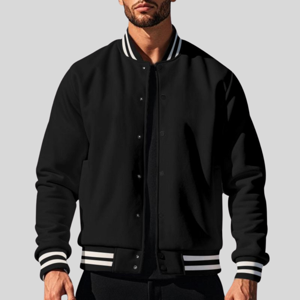 Men's Retro Sports Snap Jacket