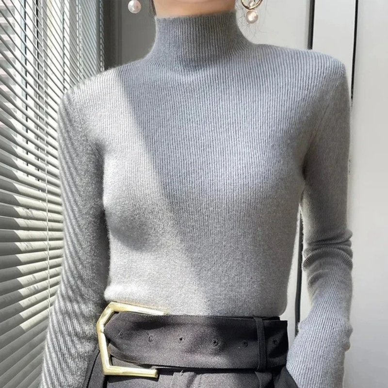Cozy Fitted Ladies Wool Winter Sweater