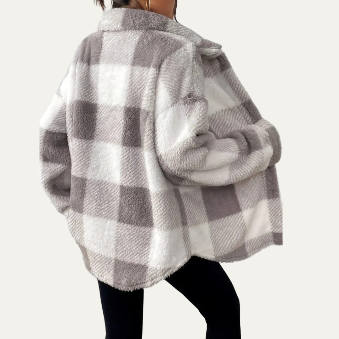 Ladies Large Check Flannel Jacket