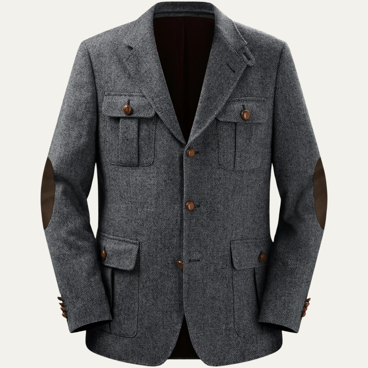 Classic Men's Tweed Wool Blazer Jacket