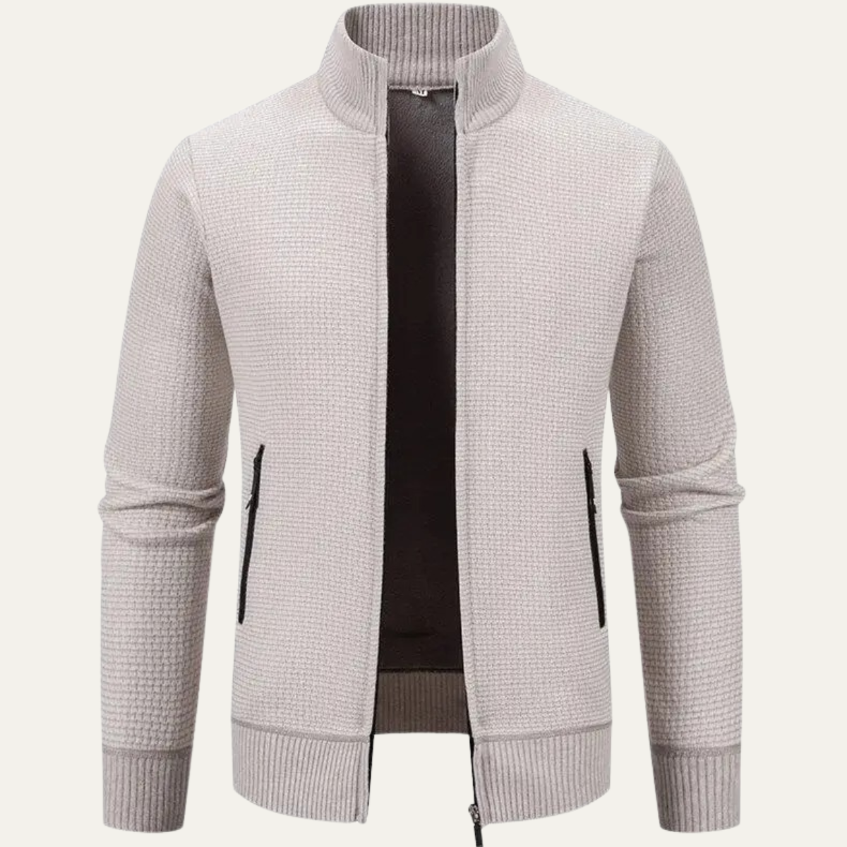 Relaxed Fit Men's Knit Zipper Cardigan Sweater - OutfitLondon