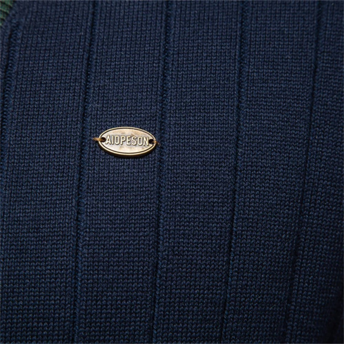 Men's Classic Crew Neck Striped Sweater Cardigan