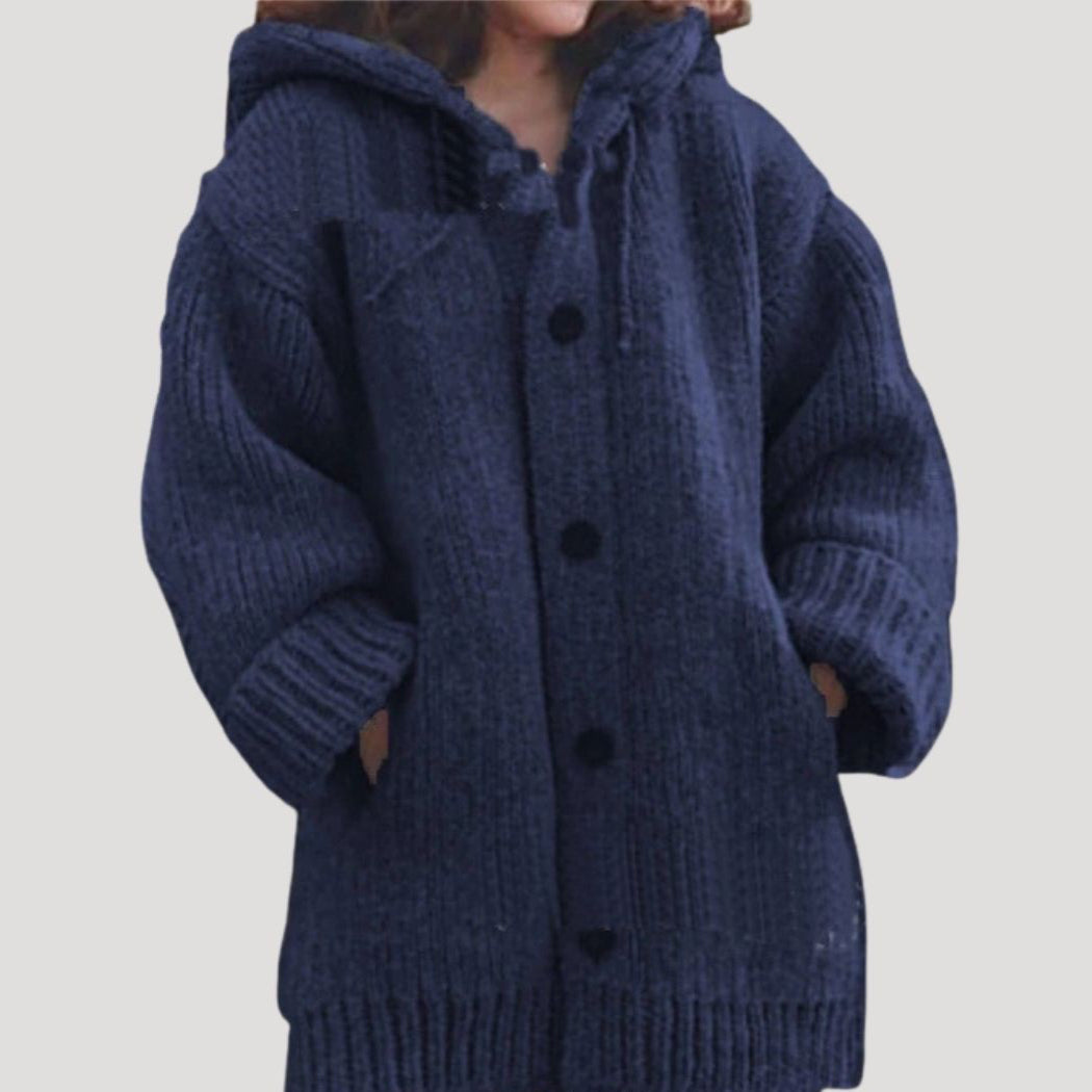 Cozy Plus Size Hooded Sweater Jacket