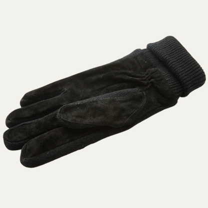 Warm Men's Suede Gloves with Fleece Lining