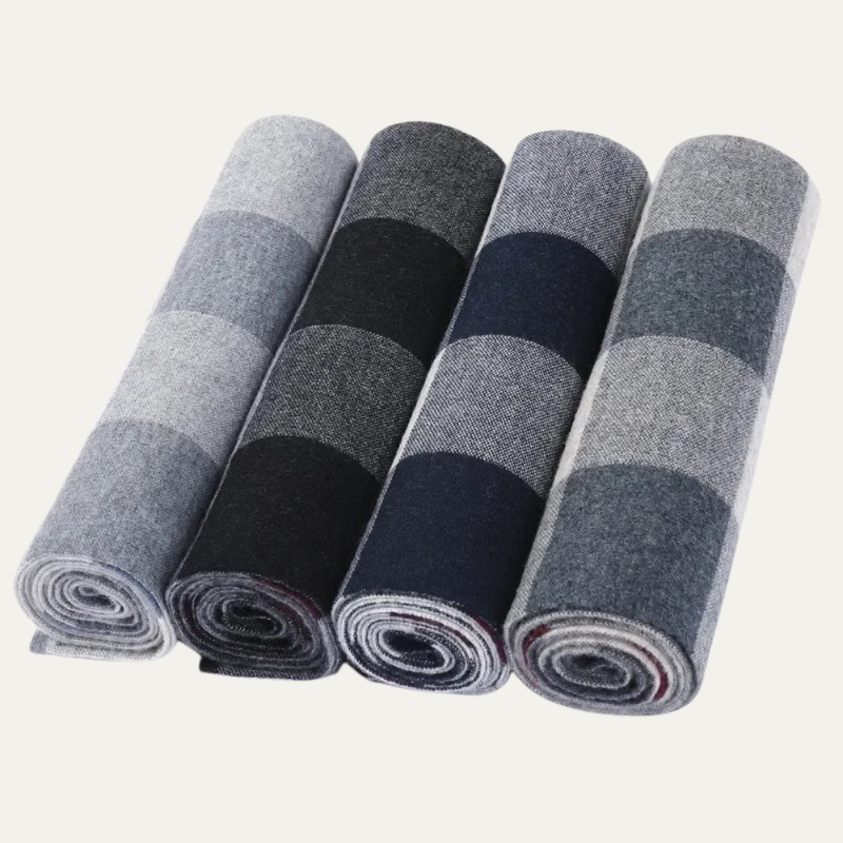 Warm Men's Plaid Knitted Scarf