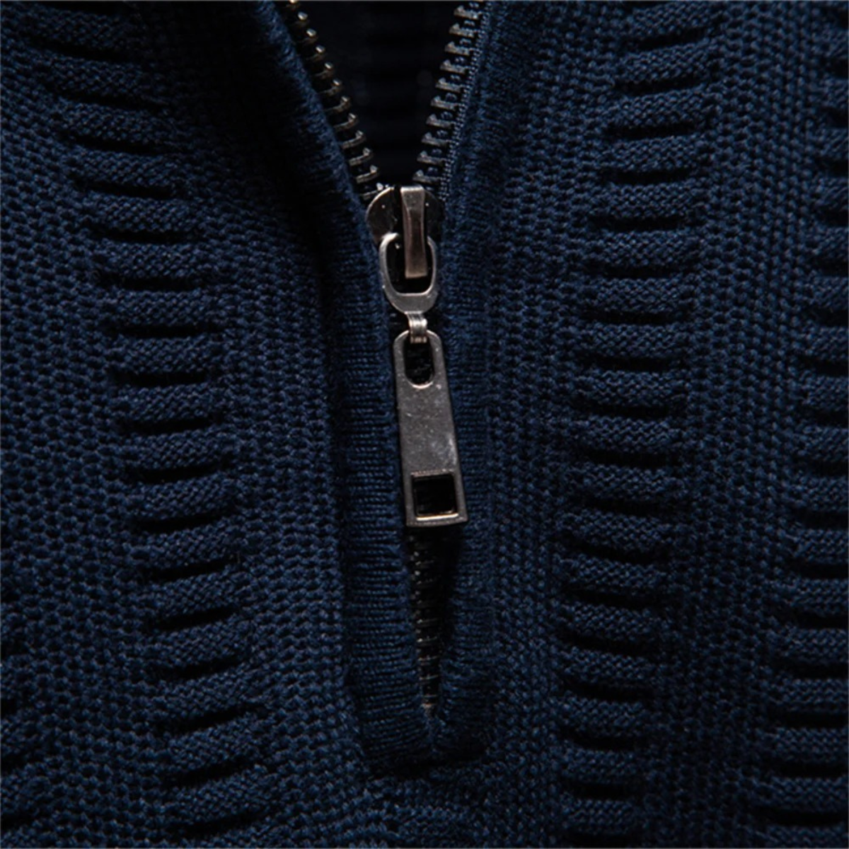 Warm Men's Half Zip Knitted Sweater