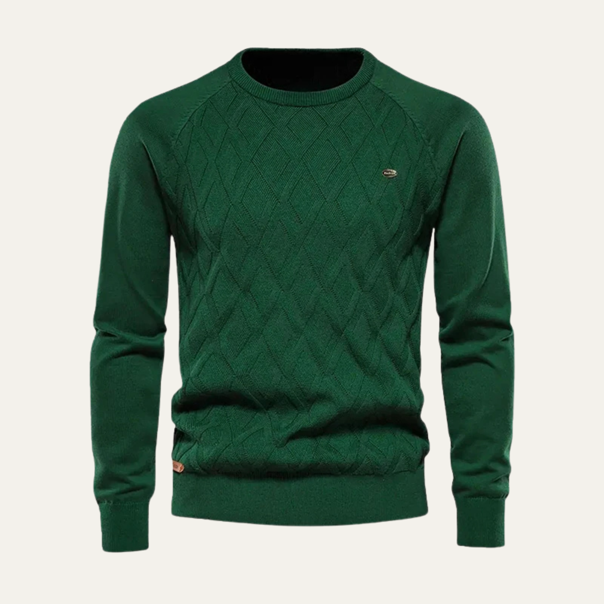 Traditional Cable Knit Men's Crew Neck Sweater