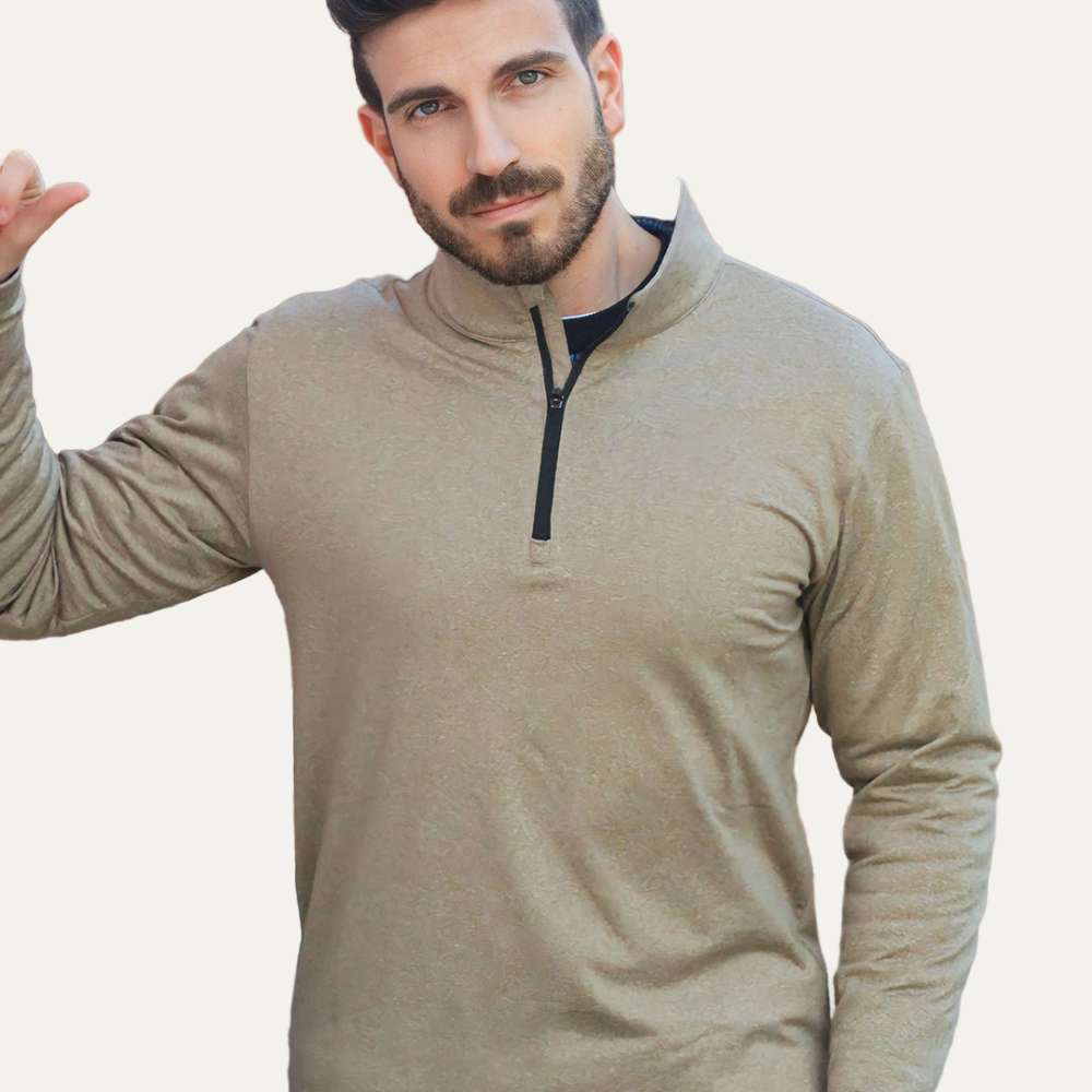 Men's Performance Quarter Zip Polo Shirt