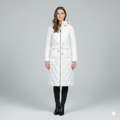 Warm Quilted Hooded Winter Parka for Women - OutfitLondon